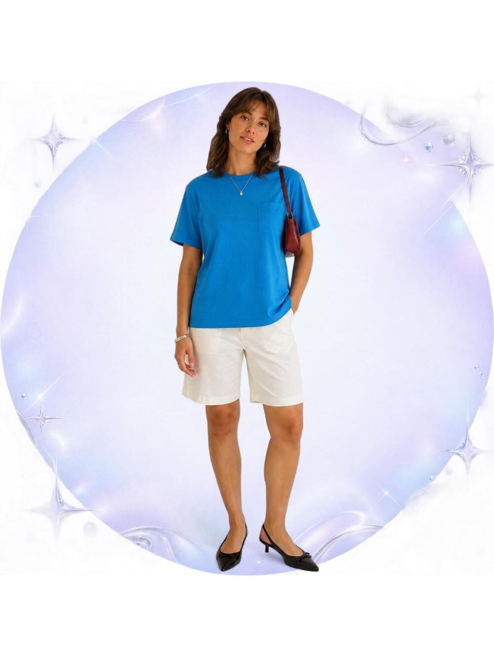 Vintage Jaclyn Smith Turquoise Rayon Pocket Top